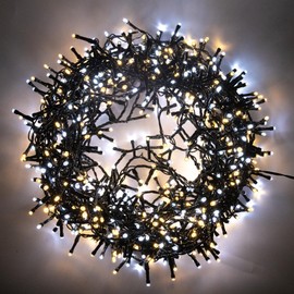 SHATCHI 500LEDs Christmas Tree Compact Cluster Fairy Lights Multifunction 8 Light Modes, Timer Green Cable Indoor/Outdoor Low Voltage Holiday Home Decorations