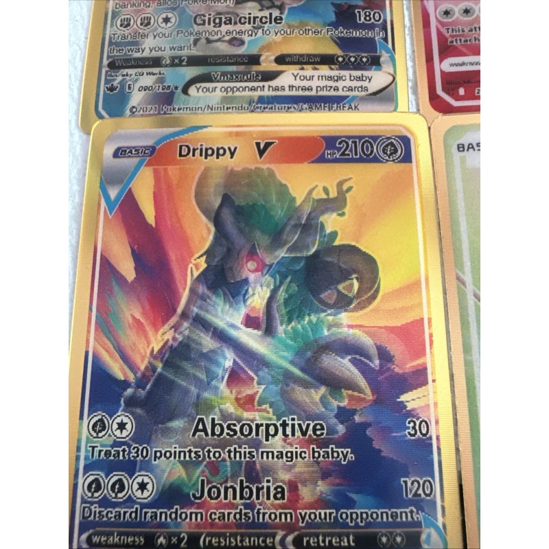 Pokémon 3D Gold Fan Art 4 cards LotNM