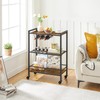 HOOBRO Bar Cart, 3-Tier Coffee Cart with Wheels, Kitchen Cart,