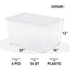 Citylife 54Qt Clear Stackable Organizer Plastic Storage Bins, Durable White