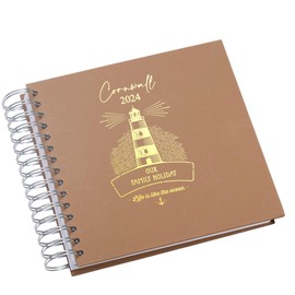 Spiral-Bound Journal Album with Customisable Pages, Expandable Scrapbook for Photos and Memorabilia (Brown)