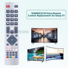 GOUYESHO Suitable for Sharp Technika Smart TV SHWRMC0134 SHW/RMC/0134 DR-0284-1 Replacement Voice Remote Control Compatible with 32BI5KA 50BN3KA 4T-C50BL2IF2AB 4T-C50BL2KF2AB TEF/RMC/0015 TEFRMC0015