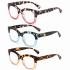 ZXYOO Oversized Reading Glasses for Women,3 Pack Blue Light Blocking
