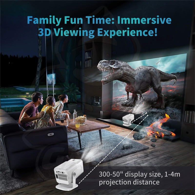 HCS350 Pro Projector and game,Retro 4K Smart Game Projector 1280*1080P