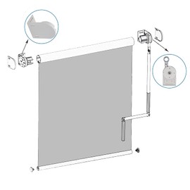 Jiliang - Soporte universal de repuesto para persianas enrollables para exteriores para interiores/exteriores (soporte inalámbrico)