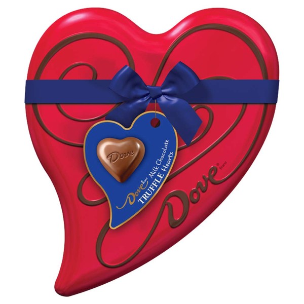 DOVE Valentine's Milk Chocolate Truffles Candy Heart Gift Box 6.5-Ounce 18-Piece Tin