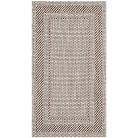 SAFAVIEH Courtyard Collection 2' x 3'7" Beige/Brown CY8477 Indoor/ Outdoor Waterproof Easy Cleaning Patio Backyard Mudroom Accent Rug