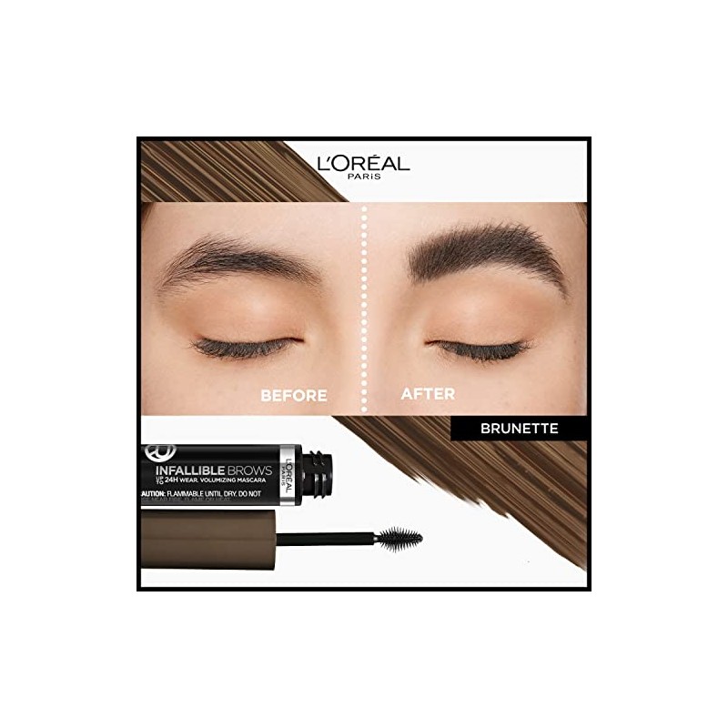 LOreal Paris Infallible Volumizing 24H Wear Mscara para cejas, maquillaje