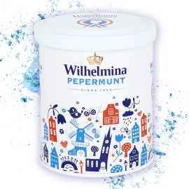 Wilhelmina Peppermints Dutch Confectionery Gift Tin 1.1 Pound Dutch Candy