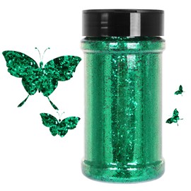 WOOGLITTER Green Glitter, 7.05 Oz (200g), Chunky Glitter for Resin Crafts Nails Tumblers Slime Cosmetic and Festival Decoration - Green Chunky Glitter Bulk