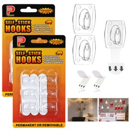 Ainiv 3-Packs Large Light Clips, Damage Free Hanging String Light Hooks with Adhesive Strips, Clear Wall Clips for Indoor Outdoor Hanging Lights Xmas Decor and Cables, 18 Clear Clips and 18 Strips