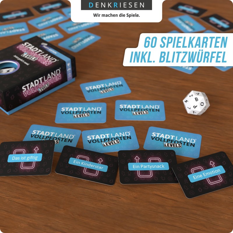 DENKRIESEN - Stadt Land Vollpfosten® Levels – Party Edition –