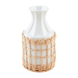 Mud Pie Woven Wrapped Vase, Short, 8" x 4.25"