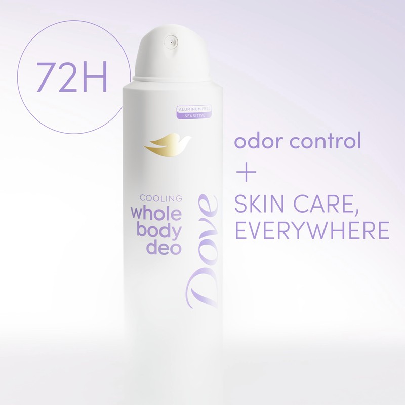 Dove Whole Body Deo Aluminum Free Invisible Spray Deodorant Coconut