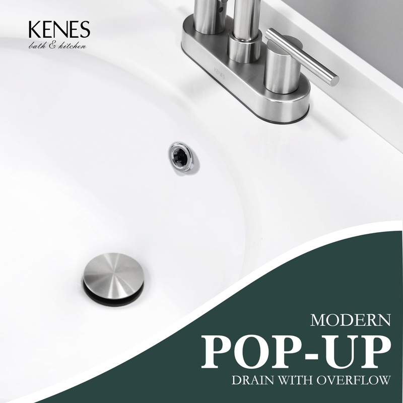 KENES Bathroom Sink Drain Stopper Pop up Sink Drain with