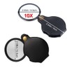 HYRZD 10X Pocket Magnifying Glass,mini Folding Magnifier With Black Leather