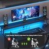 TIQLAB Gaming Desk with Power Outlets & LED 40 Inch