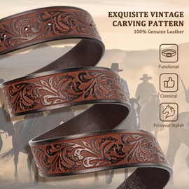 GENEMEN Western Belt (Coffee,120)