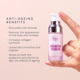 Lucy Bee Anti-Ageing Eye Cream with Vegan Retinol Alternative, Firms, Brightens, Conditions & Soothes Sensitive Skin, Helps with Dark Circles, Puffiness & Fine Lines, Pregnancy Safe, Organic, 18ml