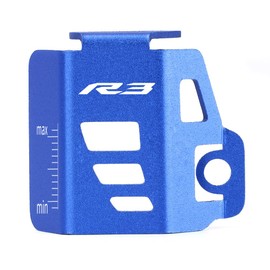 Mokiton Motorcycle Rear Brake Fluid Reservoir Pump Oil Cap Guard Cover Compatible With YAMAHA YZF R3 2015-2023 2024 | Gas Tank Protectors YZF-R3 YZFR3 Accessories (blue)