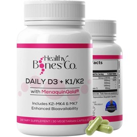 Premium D3/K2 - Full Spectrum Vitamin K2 MK7 + MK4 + D3 2000iu + K1, Daily D3 + K1/K2 Supplement, Highly Bioavailable VIT D Supplements and Vitamins for Strong Bones & Immune Support - 30 Capsules