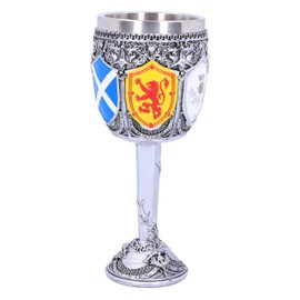 Nemesis Now B4697P9 Goblet of The Brave Scottish Shield Chalice 17cm, Resin w. Stainless Steel