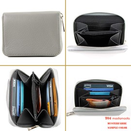 modamoda de - P04 Italian Women's Wallet Real Leather Short, apricot