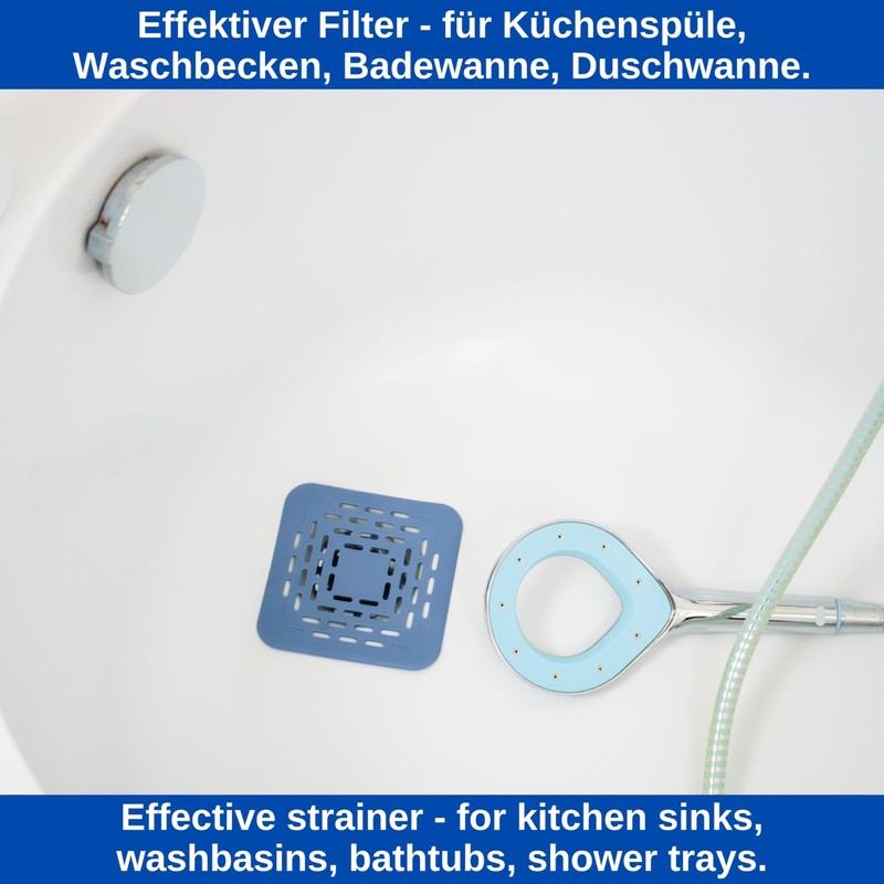 Kitchen Drain Strainer 13 x 13 cm 3 Pieces TPR