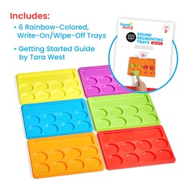 Learning Resources Little Minds at Work Sound Segmenting Trays, Learn to Read, Phonics, Phonemic Awareness, Letter Sounds, Preschool Learning Activities (Set of 6)
