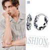 Yumilok Fashion Stainless Steel Chain Earrings Hoops for Men Creative