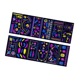 perfeclan 12Pcs Glow in The Dark Tattoos, Body Painting Glow Party Favors, Blacklight,Reactive Light for Raves,Festivals, Style A