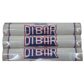 DIBAR Venda Elástica de Tejido Plano de Algodón, 30 cm x 5 m, Paquete con 3 Piezas, Blanco
