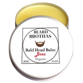 Bald Head Balm Moisturizer. Post Shave Polish for Bald Heads. Conditions and Soothes the Scalp Providing Lasting Softness, Shine, & Protection. Boaz Scent.