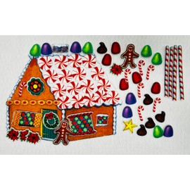 Gingerbread Felt House for Flannelboards (Includes Felt House & 52 Felt Candy)- Precut