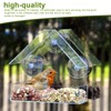 TIANLIN 2 Stück Vogelfutterhaus Fenster, Transparent Vogelhaus Fenster, Acryl-Kabinenform, Saugnapf