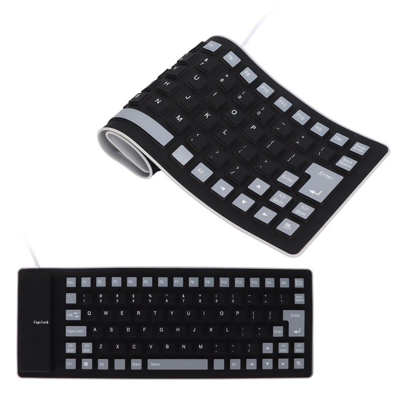 Silicone Keyboard Fully Sealed Design Lightweight Portable Silent Soft Comfortable