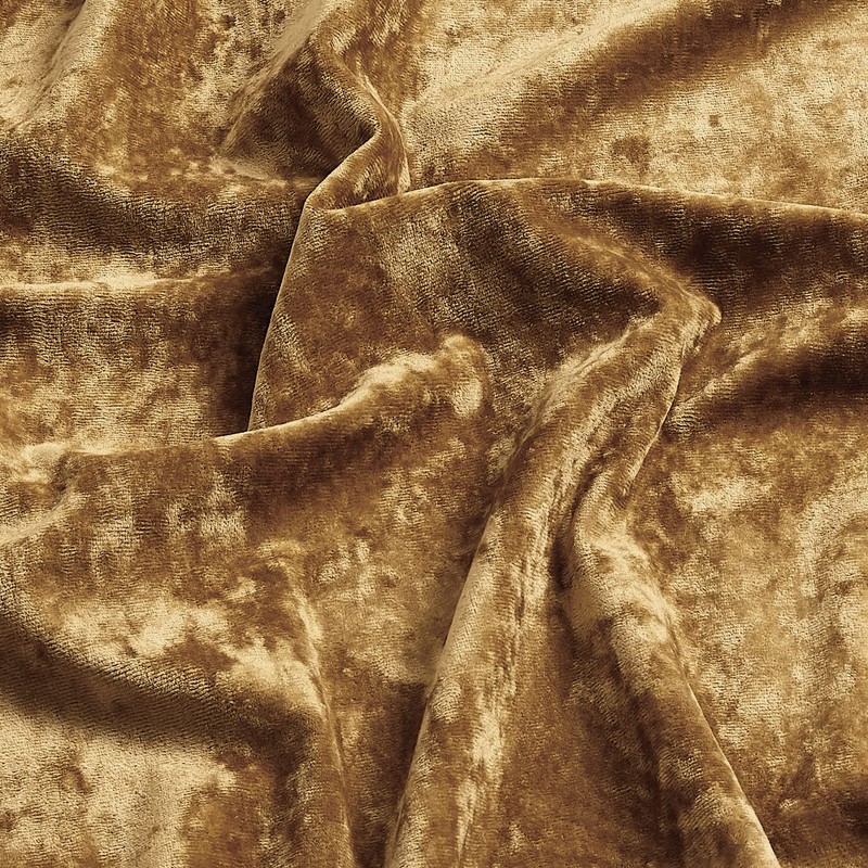 Fredsure Distressed Velvet Shower Curtain Set, 13 Pieces Caramel Gold