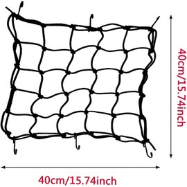 GLURIZ 3 Redes para Motocicleta, Correa de Casco Cuerda Moto, Red Elástica Moto, Correa de Carga Moto, Elástica Moto Red de Equipaje, Carga Equipaje Ajustable con Ganchos, Elásticos Arañas Redes