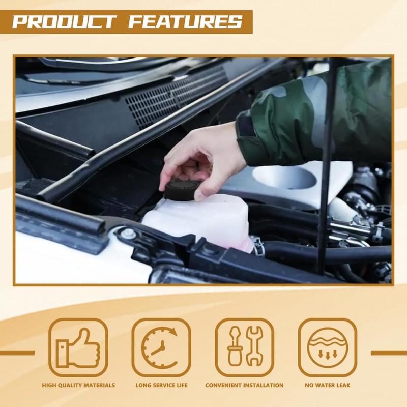 Kutyun 2PCS Coolant Reservoir Cap, Engine Coolant Overflow Reservoir Tank