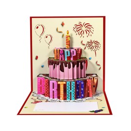 HKFENG Birthday Cards, 3D Pop Up Happy Birthday Card Greeting Cards Gifts for Women, Men, Wife, Husband, Mom, Dad, Sister, Friend