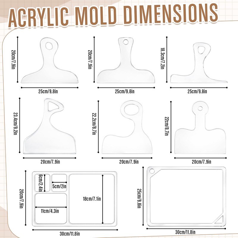 14 Pcs Router Templates for Woodworking, 6 Acrylic Charcuterie Board