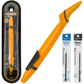 Lefty’s Left Handed Pen Ballpoint No Smear - Smudge Free Soft Grip - Effortless Writing Comfort - Quick-Dry Pens for Lefties Back to School - Gifts for Left-Handed People, Lefty Adults, Kids (Orange)