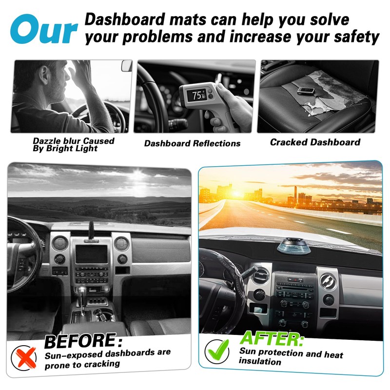 DTGGSBUS Dashboard Cover Mat for 2009 2010 2011 2012 2013
