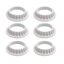 E26 E27 Lampshade Collar Ring,6 pcs of E27 Plastic Lamp Shade Reducer Ring Lamp Retaining Rings for Bedside Lamp Desk Floor Lamps Plate Light Lampshade Washer Adaptor (White, Inner 34mm)