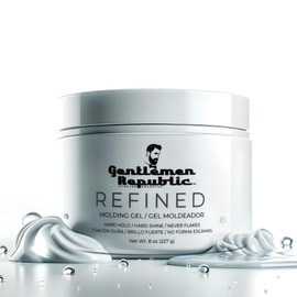 Gentlemen Republic 8oz Refined Hair Gel - Professional Formula for 24 Hour Shine and Hold, Humidity Resistant, 100% Alcohol-Free and Never Flakes, Made in the USA