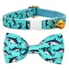 Oceanic Sharks Cat Breakaway Collar Bow Tie with Bell, Safety
