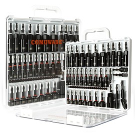 COMOWARE Magnetic Impact Nut Driver Set, 55Pcs Deep Nut Driver Set, Metric/SAE Sockets, Bit Extension, 1/4'' Quick Change, Cr-V Steel for Automotive & Industrial Use