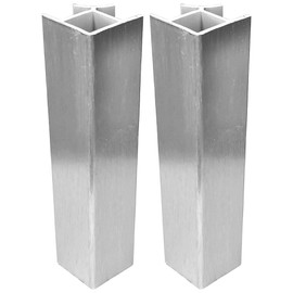 cyclingcolors 2x Connectors for Skirting Board Kitchen Corner Plinth Corner Kitchen Base Inner Corners Outside Corner Furniture 100 mm Silver 90°