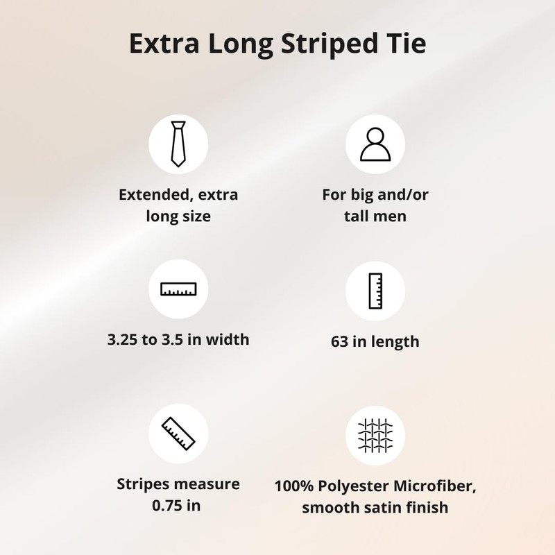 tiemart Extra Long Striped Tie (Navy Blue and Gold)