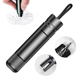 Xisfriean Portable Mini Car Window Breaker Escape Tool Glass Breaker Seatbelt Cutter 2-in-1 Mini Glass Breaker with Holder for Land or Underwater Emergency Life-Saving